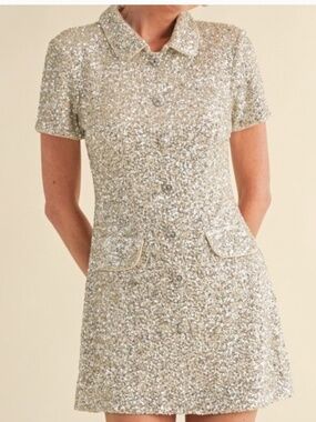 Mable collared sequin mini dress